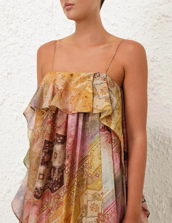 Women Zimmermann Dresses and Coverups Tallow Ruffle Maxi Dress Ombre Multi