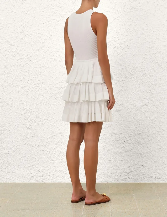 Women Zimmermann Dresses Crush Ruffled Mini Dress Cream