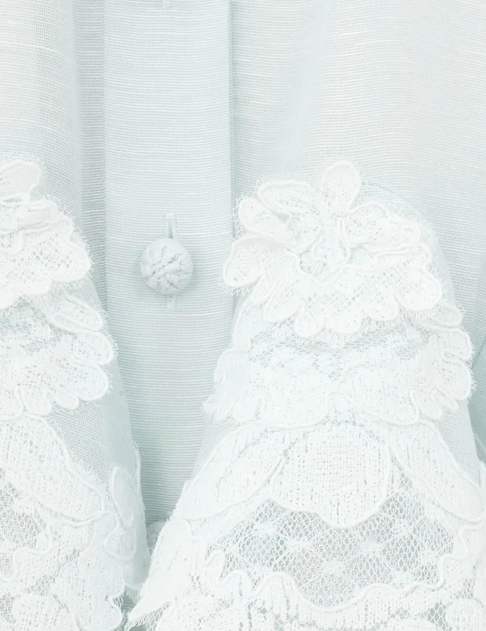 Women Zimmermann Dresses Crush Tiered Lace Shirt Dress Mint