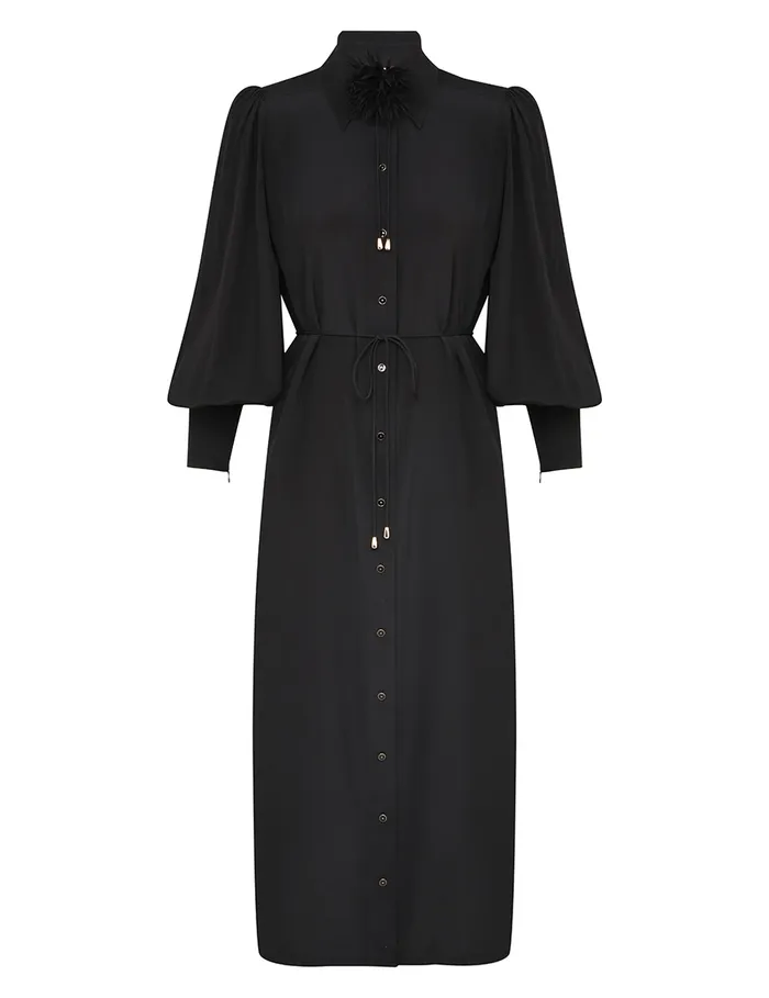 Women Zimmermann Dresses Shirt Midi Dress Black