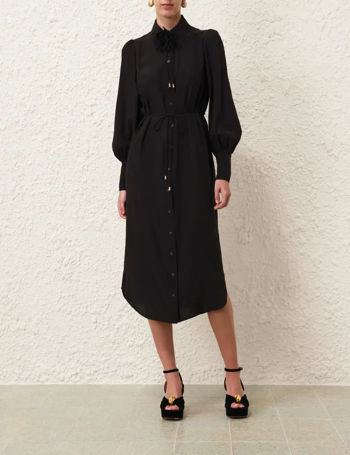 Women Zimmermann Dresses Shirt Midi Dress Black