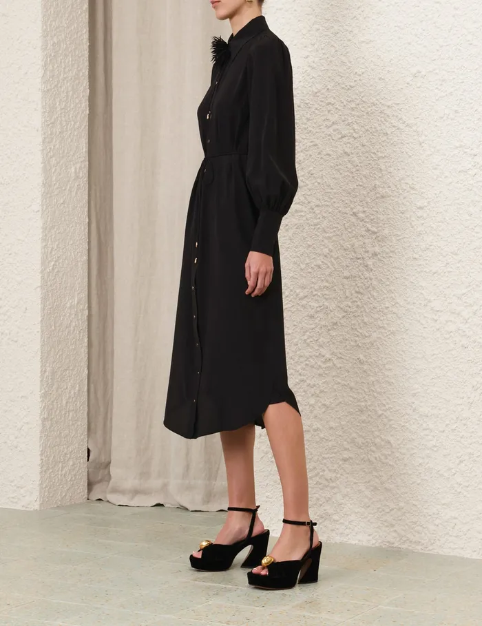 Women Zimmermann Dresses Shirt Midi Dress Black