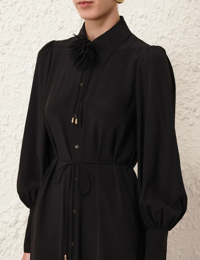 Women Zimmermann Dresses Shirt Midi Dress Black