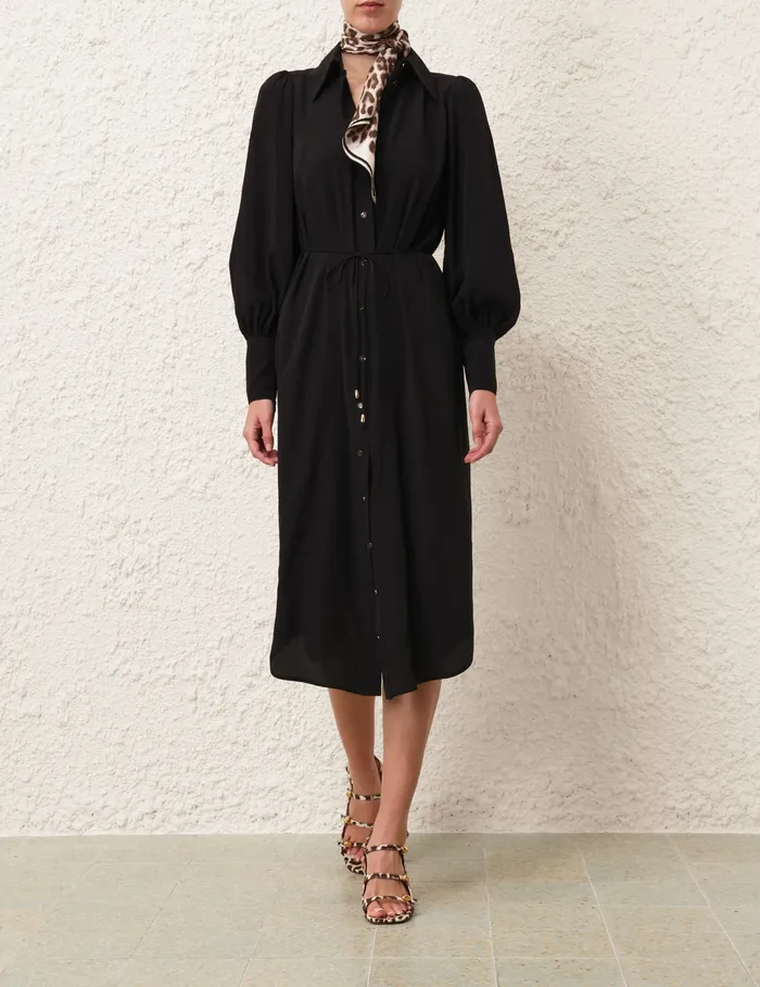 Women Zimmermann Dresses Shirt Midi Dress Black