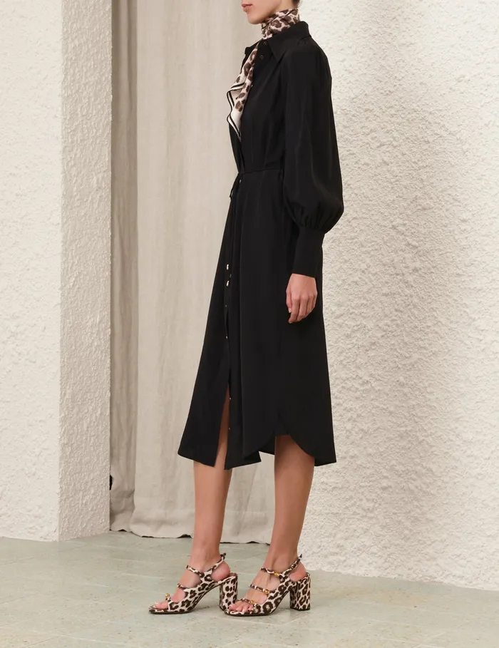 Women Zimmermann Dresses Shirt Midi Dress Black