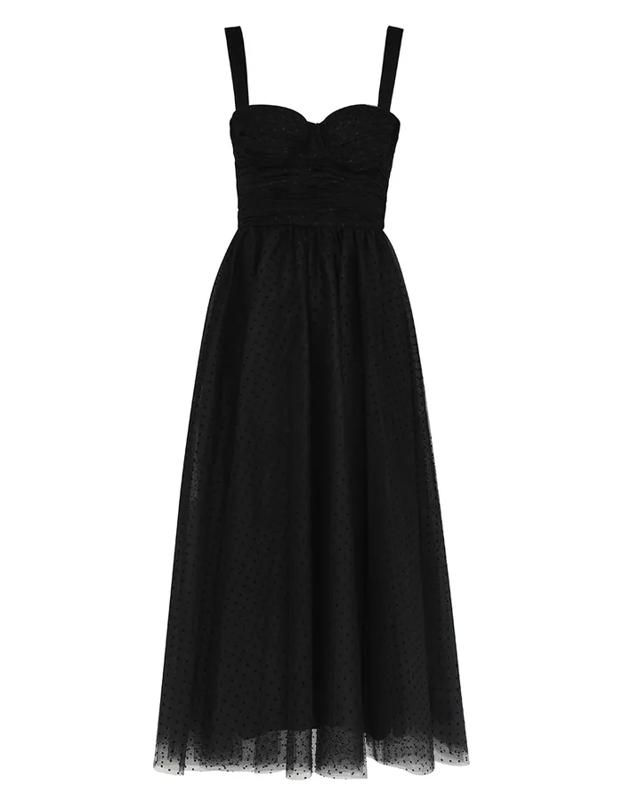 Women Zimmermann Dresses Tulle Midi Dress Black