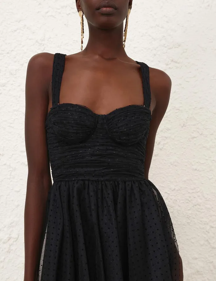 Women Zimmermann Dresses Tulle Midi Dress Black