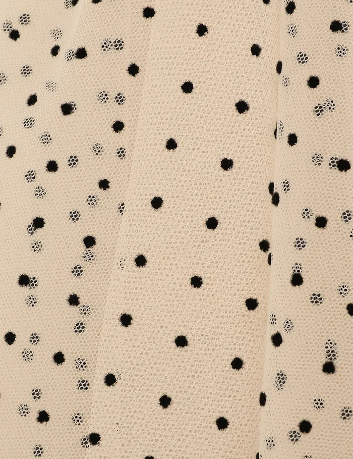 Women Zimmermann Dresses Tulle Midi Dress Creamblack Dot