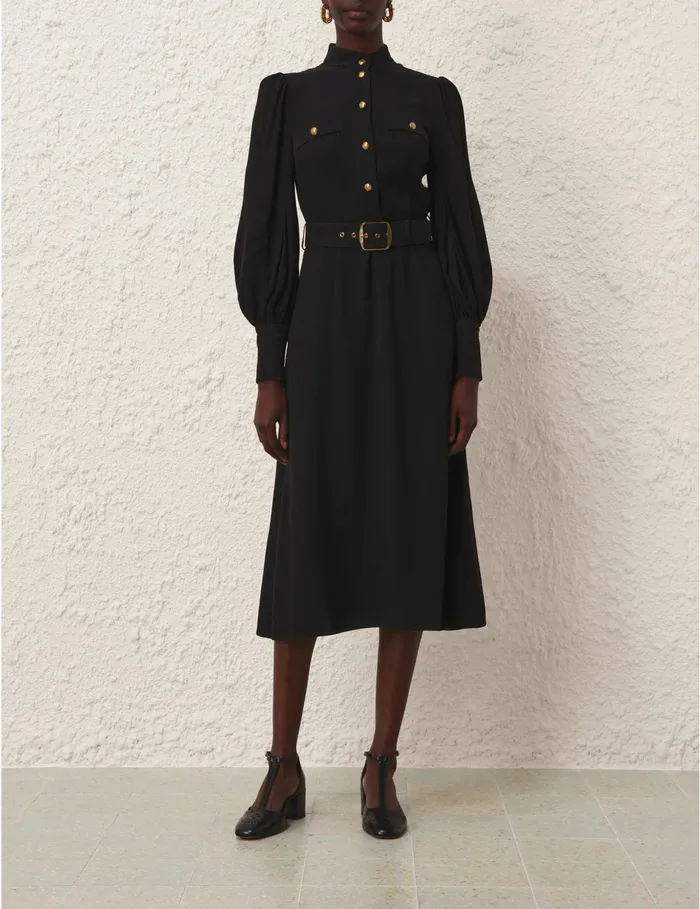 Women Zimmermann Dresses Utility Midi Dress Black