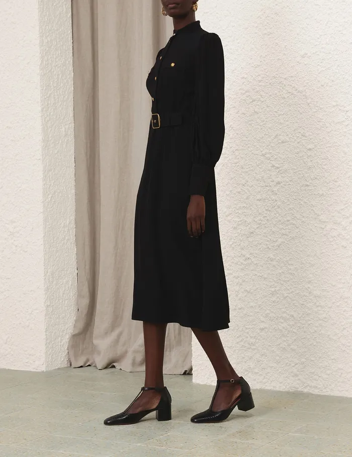 Women Zimmermann Dresses Utility Midi Dress Black