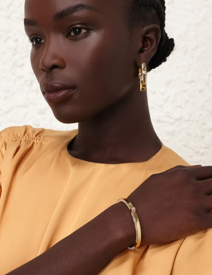 Women Zimmermann Earrings Halo Oval Hoops Gold