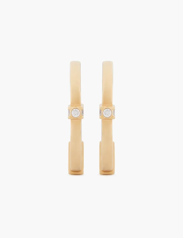 Women Zimmermann Earrings Halo Oval Hoops Gold