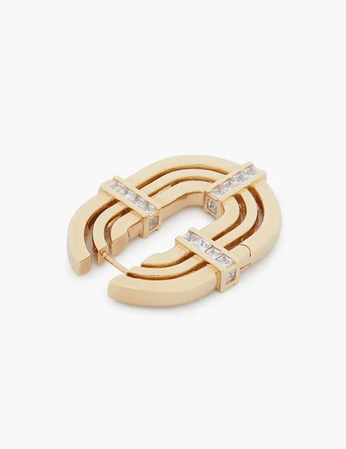Women Zimmermann Earrings Halo Oval Hoops Gold