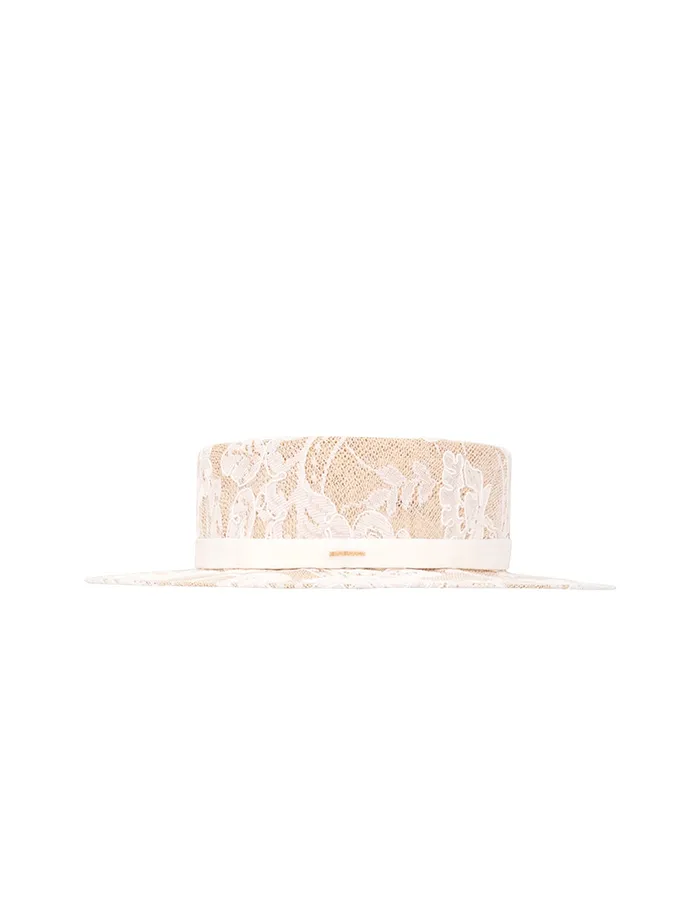 Women Zimmermann Hats Lace Boater Ivory