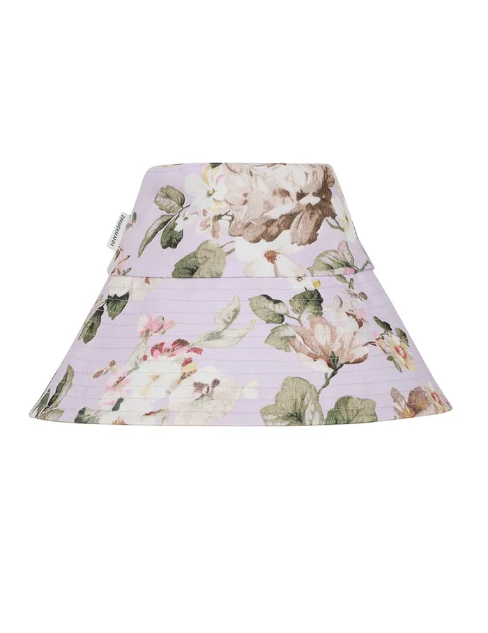 Women Zimmermann Hats Printed Long Brim Bucket Hat Lilac Floral