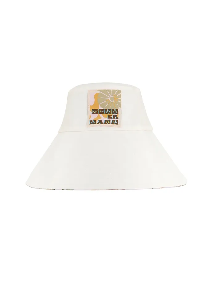 Women Zimmermann Hats Printed Long Brim Bucket Hat Lilac Floral