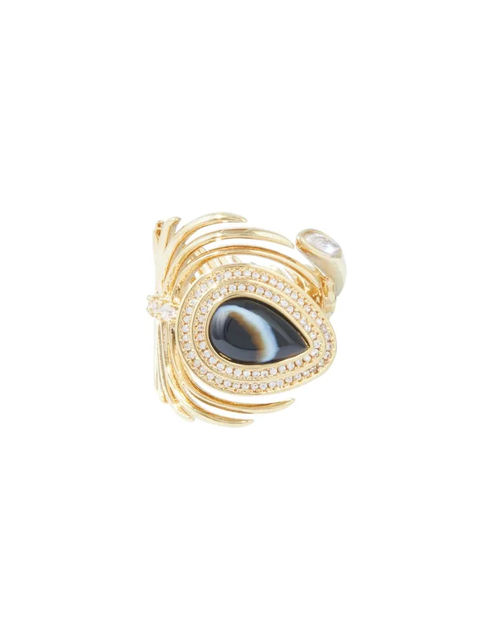 Women Zimmermann Jewellery Muse Ring Goldonyx