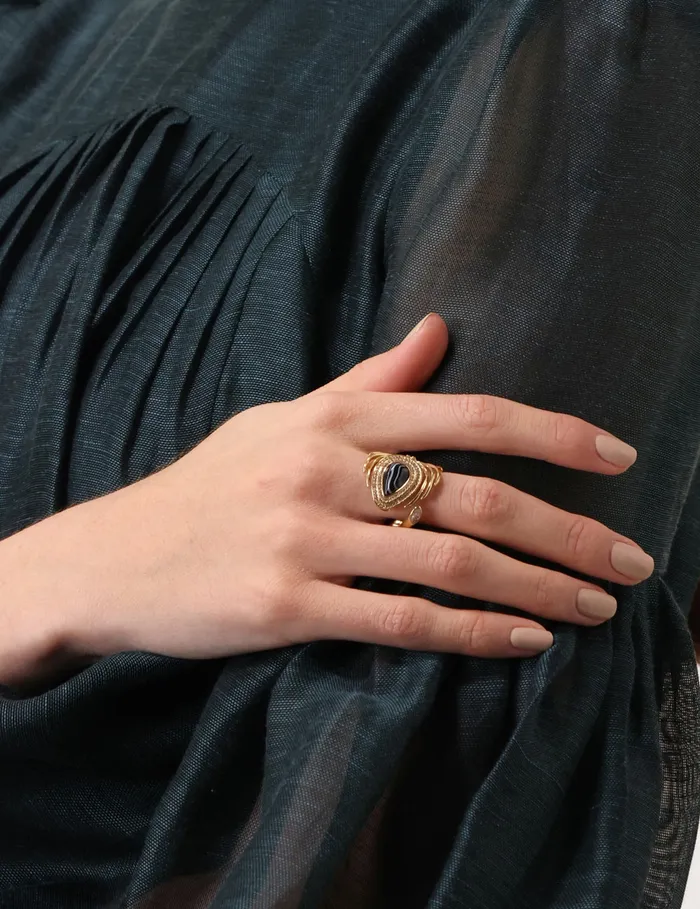 Women Zimmermann Jewellery Muse Ring Goldonyx