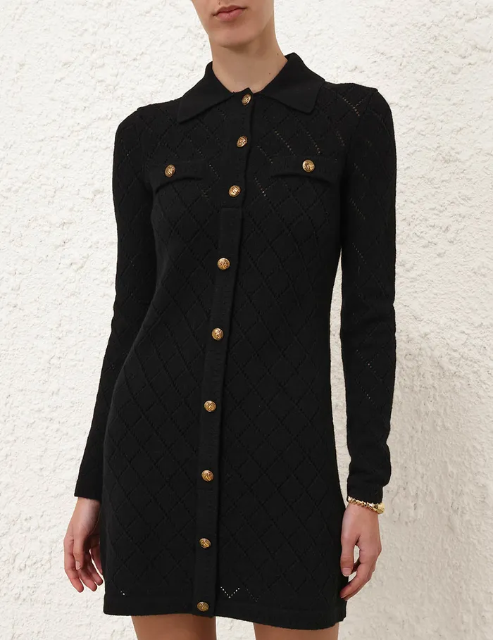 Women Zimmermann Knitwear Illustration Pointelle Mini Black