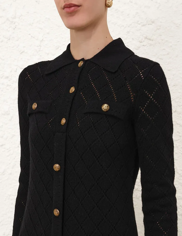 Women Zimmermann Knitwear Illustration Pointelle Mini Black