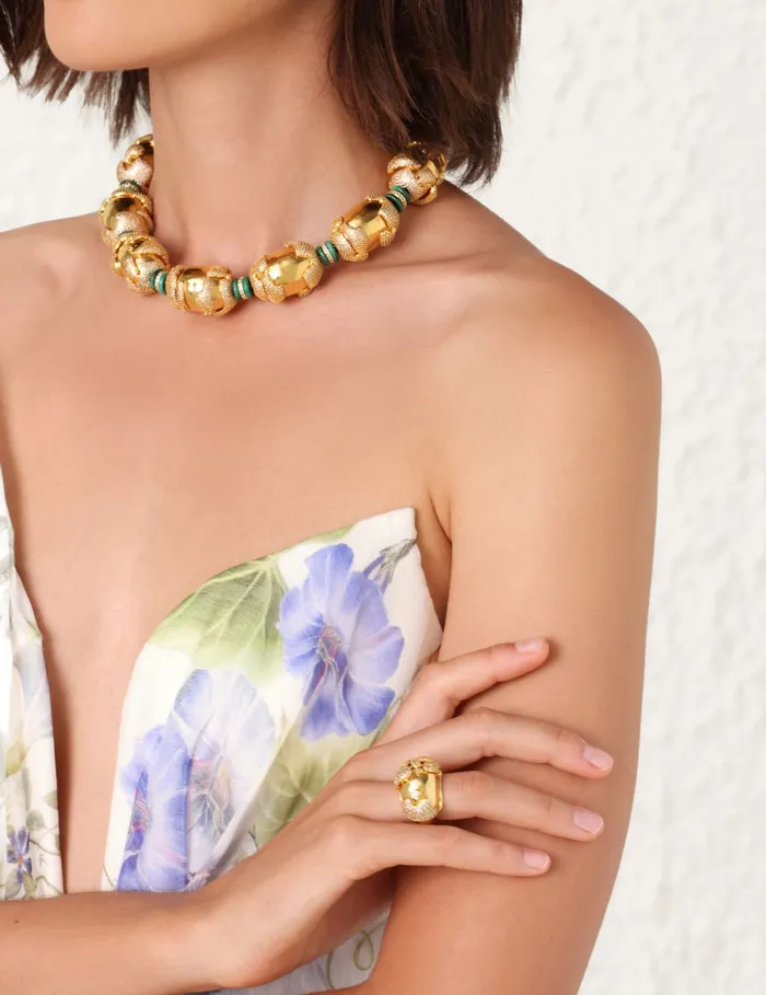 Women Zimmermann Necklaces Midnight Choker Goldmalachite