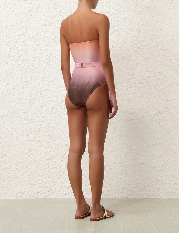 Women Zimmermann One Pieces Golden Metallic Bandeau 1pc Ombre