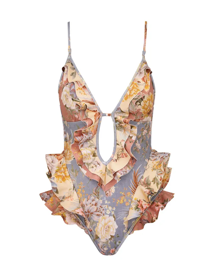 Women Zimmermann One Pieces Tallow Waterfall Frill 1pc Spliced
