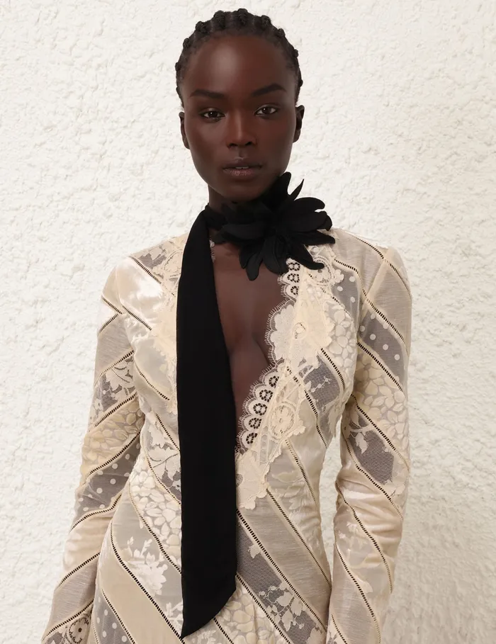 Women Zimmermann Scarves Flower Scarf Black