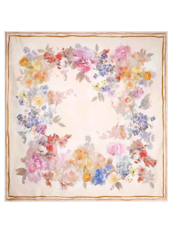 Women Zimmermann Scarves Printed Silk Square 90 Watery Garden