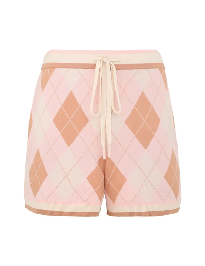 Women Zimmermann Shorts and Pants Acacia Argyle Knit Short Pink Argyle