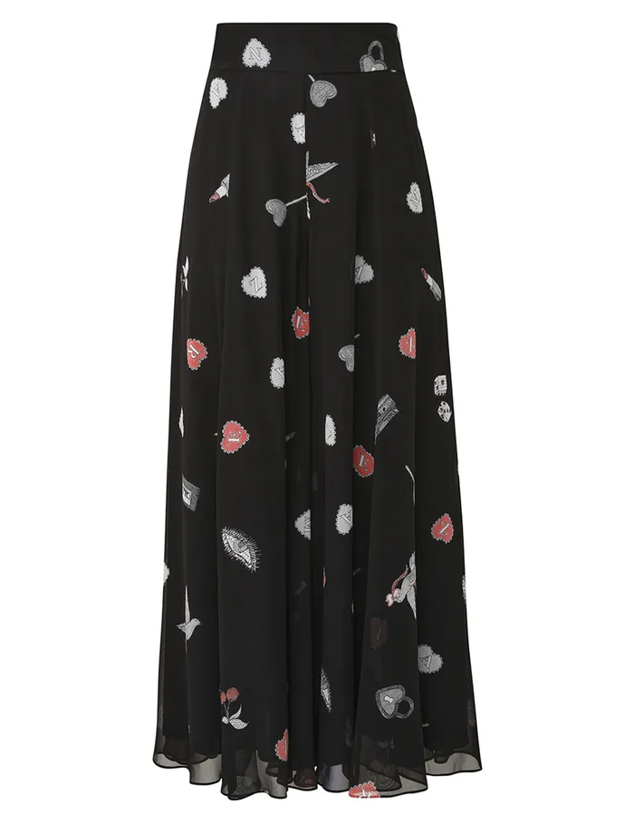 Women Zimmermann Shorts and Pants Crush Flared Culotte Black Love Letters