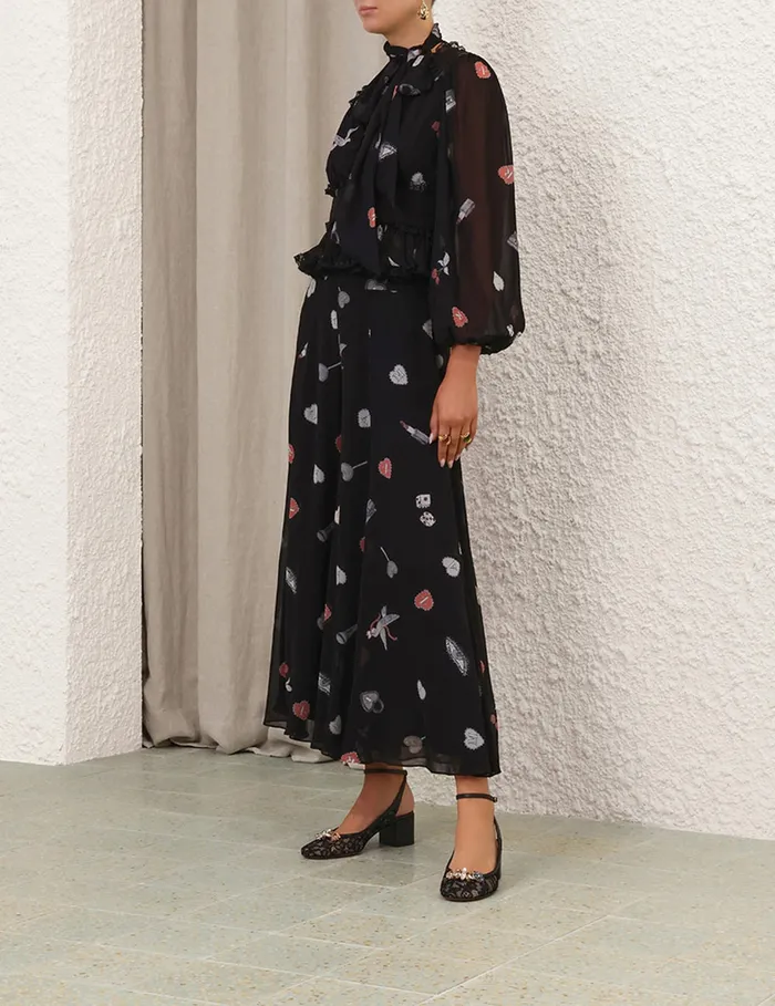 Women Zimmermann Shorts and Pants Crush Flared Culotte Black Love Letters