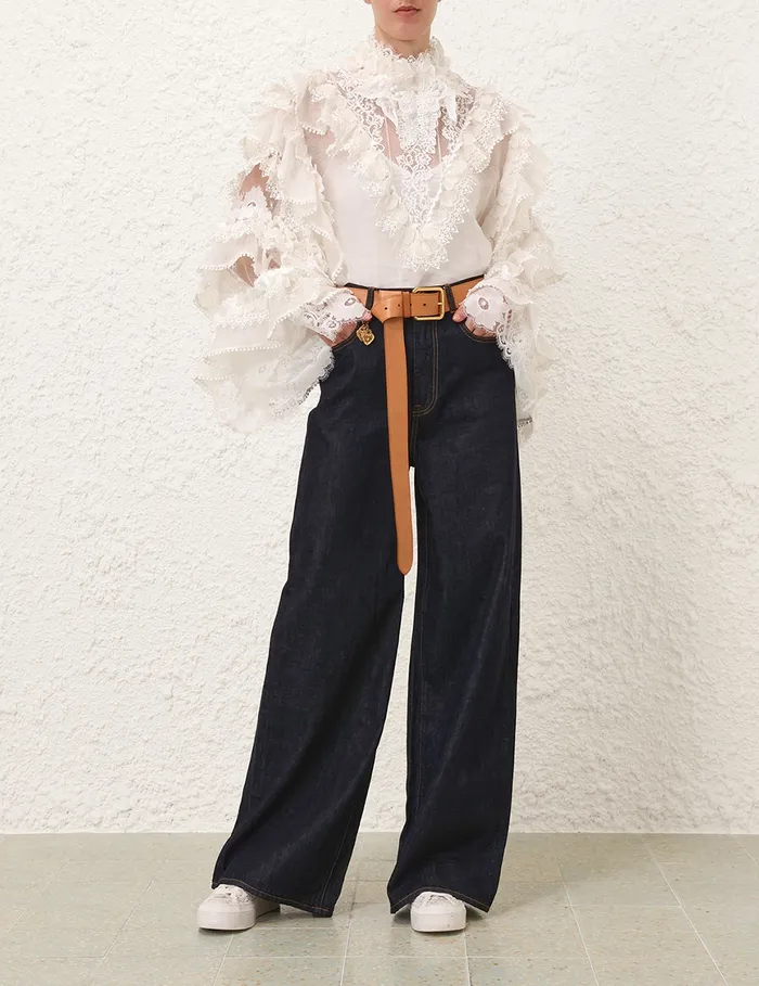 Women Zimmermann Shorts and Pants Crush Straight Jean Night Sky