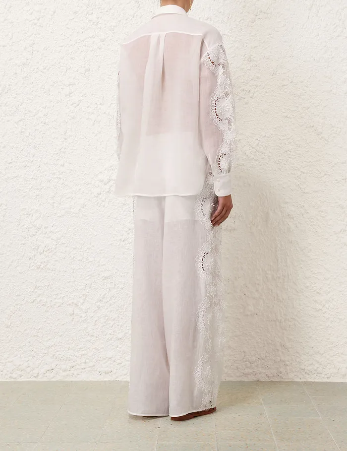 Women Zimmermann Shorts and Pants Halliday Lace Flower Pant Ivory