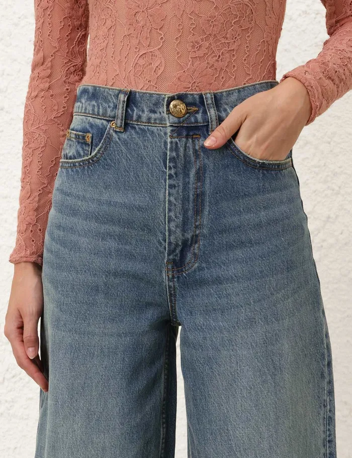 Women Zimmermann Shorts and Pants Illustration Barrel Jean Neptune
