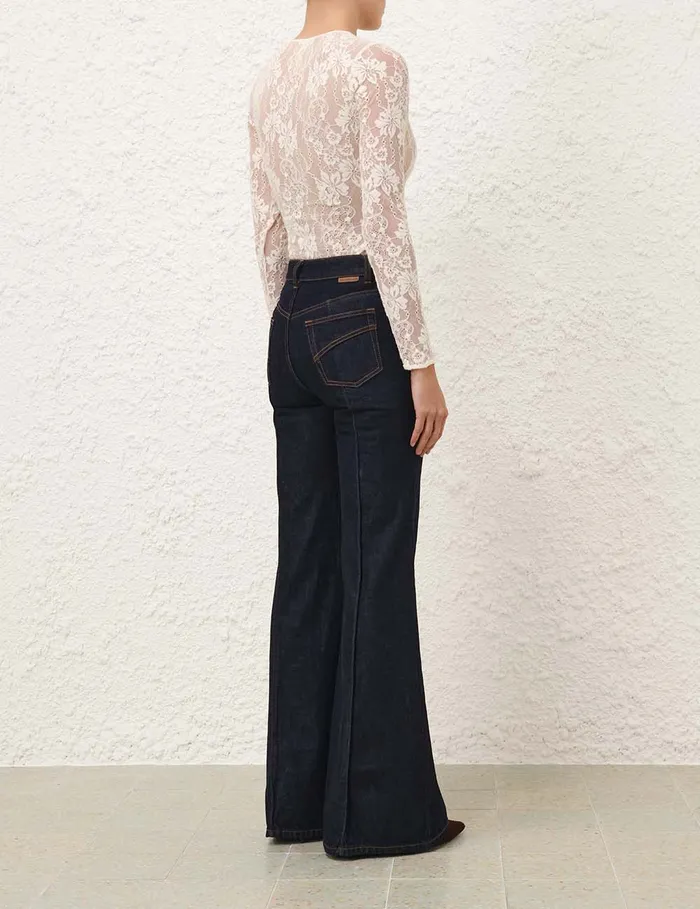 Women Zimmermann Shorts and Pants Illustration Flare Jean Night Sky