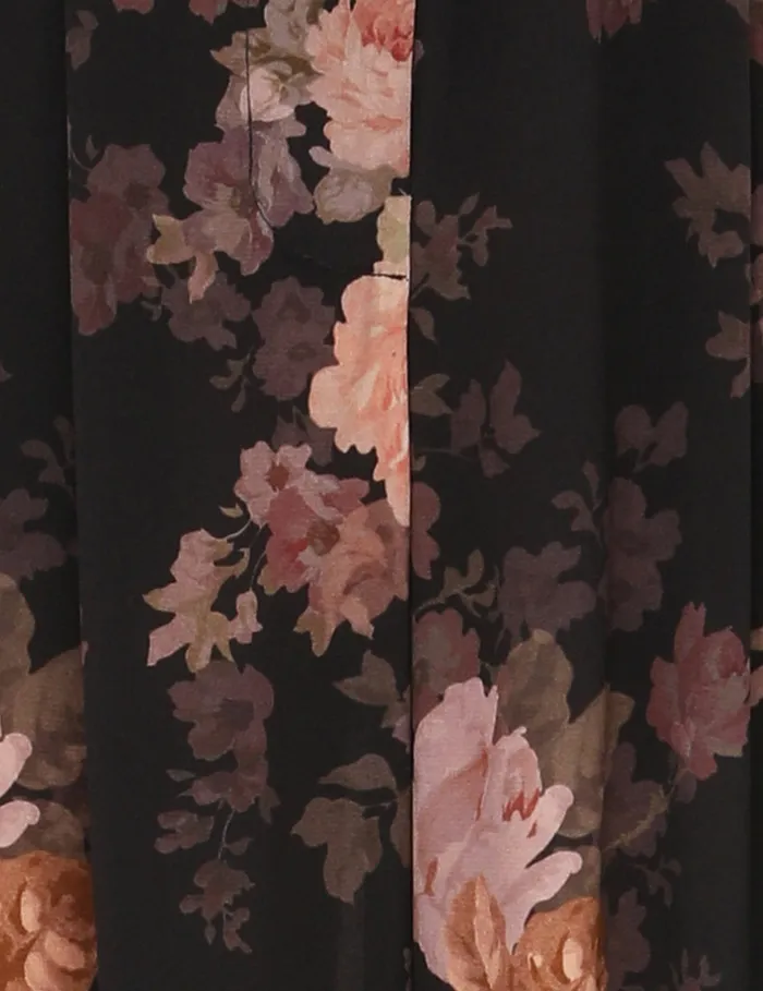 Women Zimmermann Shorts and Pants Illustration Tuck Pant Black Rococo Floral