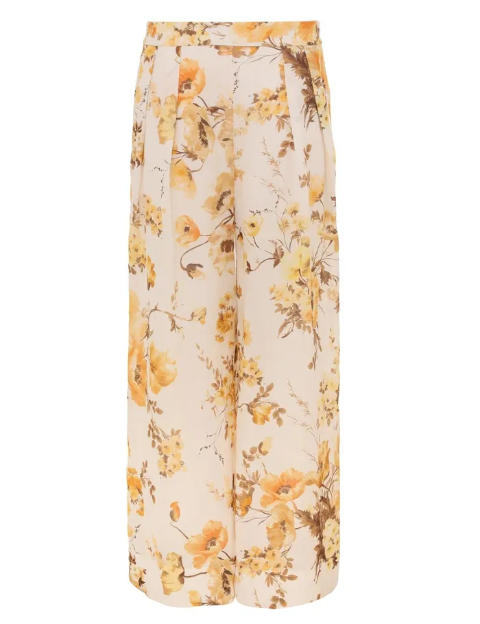 Women Zimmermann Shorts and Pants Ottie Wide Leg Pant Orange Floral