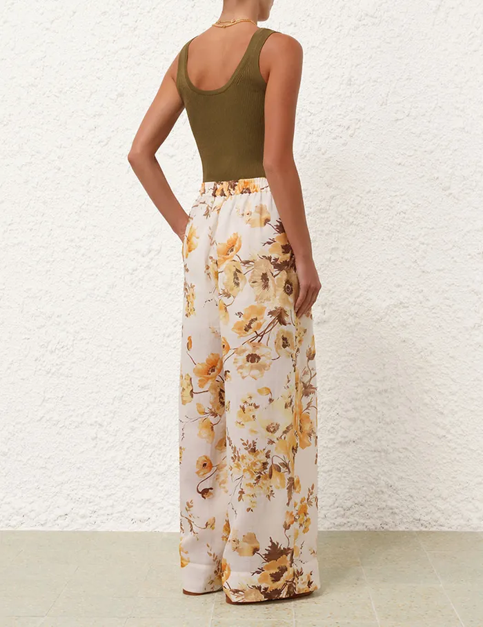 Women Zimmermann Shorts and Pants Ottie Wide Leg Pant Orange Floral