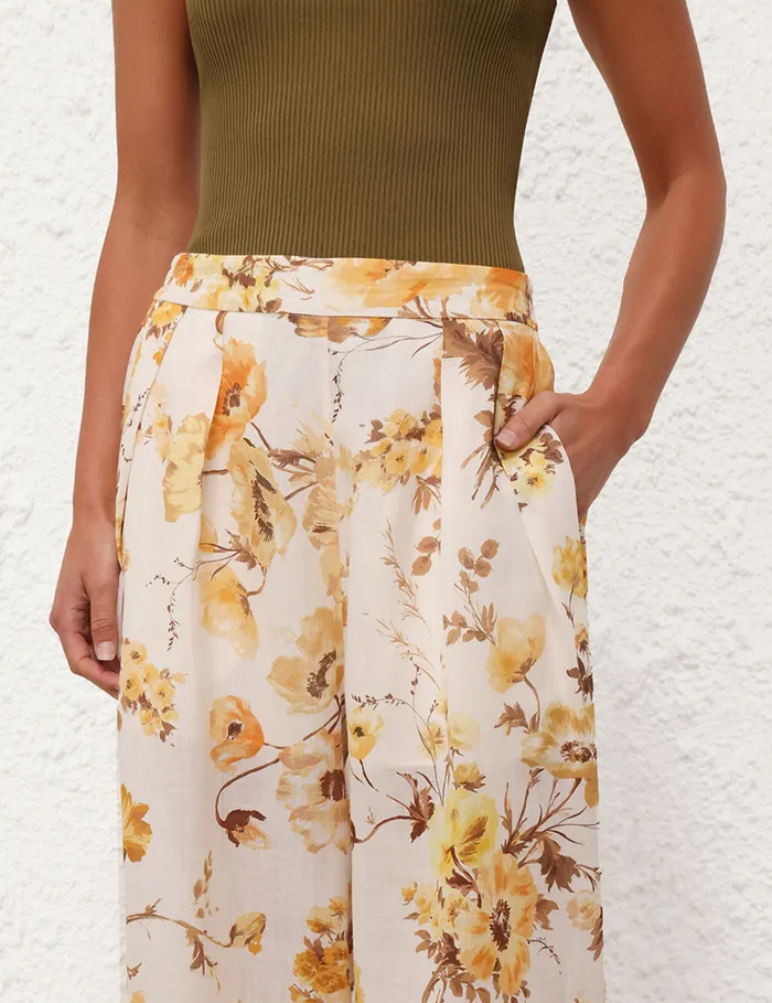 Women Zimmermann Shorts and Pants Ottie Wide Leg Pant Orange Floral