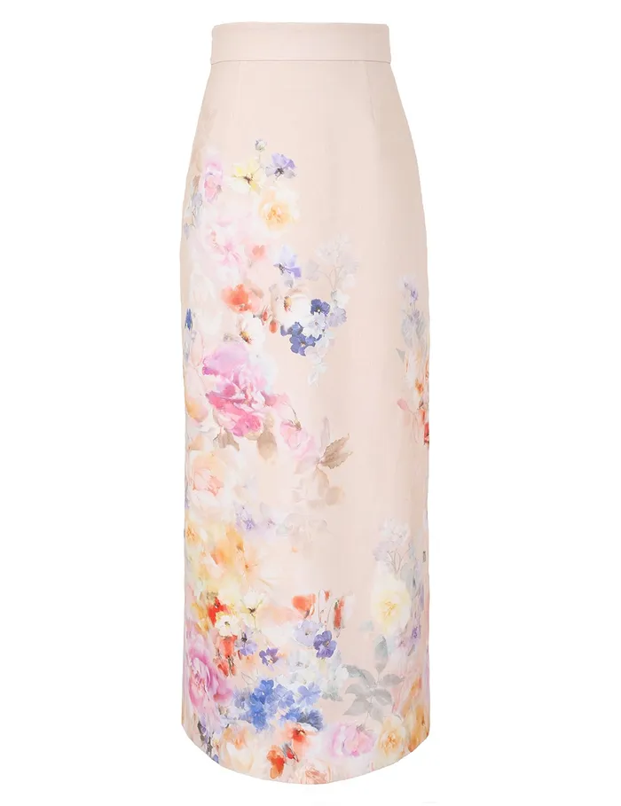 Women Zimmermann Skirts Crush Pencil Midi Skirt Multi Floral