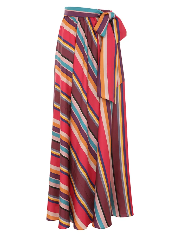 Women Zimmermann Skirts Pavilion Maxi Wrap Skirt Multi Stripe