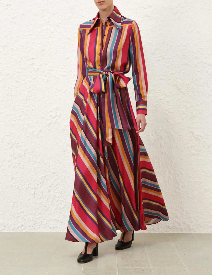 Women Zimmermann Skirts Pavilion Maxi Wrap Skirt Multi Stripe
