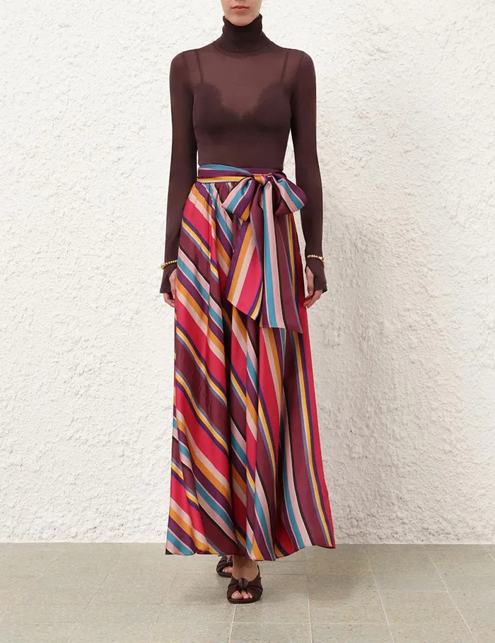 Women Zimmermann Skirts Pavilion Maxi Wrap Skirt Multi Stripe