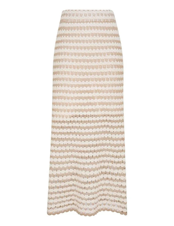 Women Zimmermann Skirts Tallow Crochet Midi Skirt Ivorygold