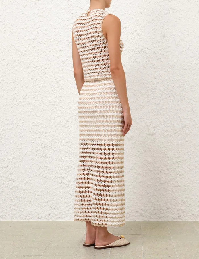 Women Zimmermann Skirts Tallow Crochet Midi Skirt Ivorygold