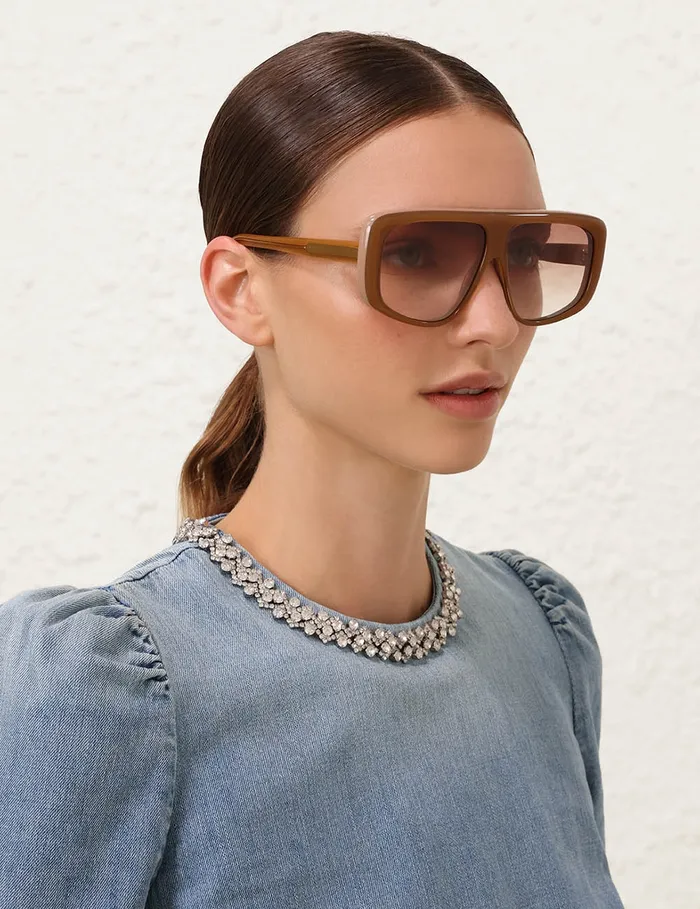 Women Zimmermann Sunglasses Liv Mask Caramel