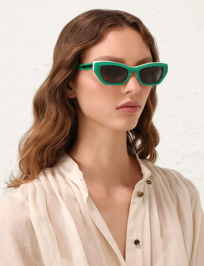 Women Zimmermann Sunglasses Liv Square Emerald