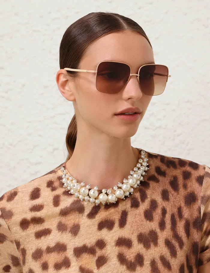 Women Zimmermann Sunglasses Sandy Oversize Latte