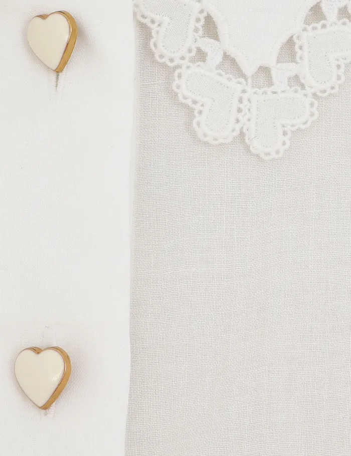 Women Zimmermann Tops Crush Ramie Embroidered Shirt Ivory